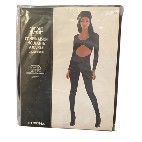 Pants - NWT Cut Out Catsuit Sexy Adult Costume Black Cosplay Halloween Size L/XL